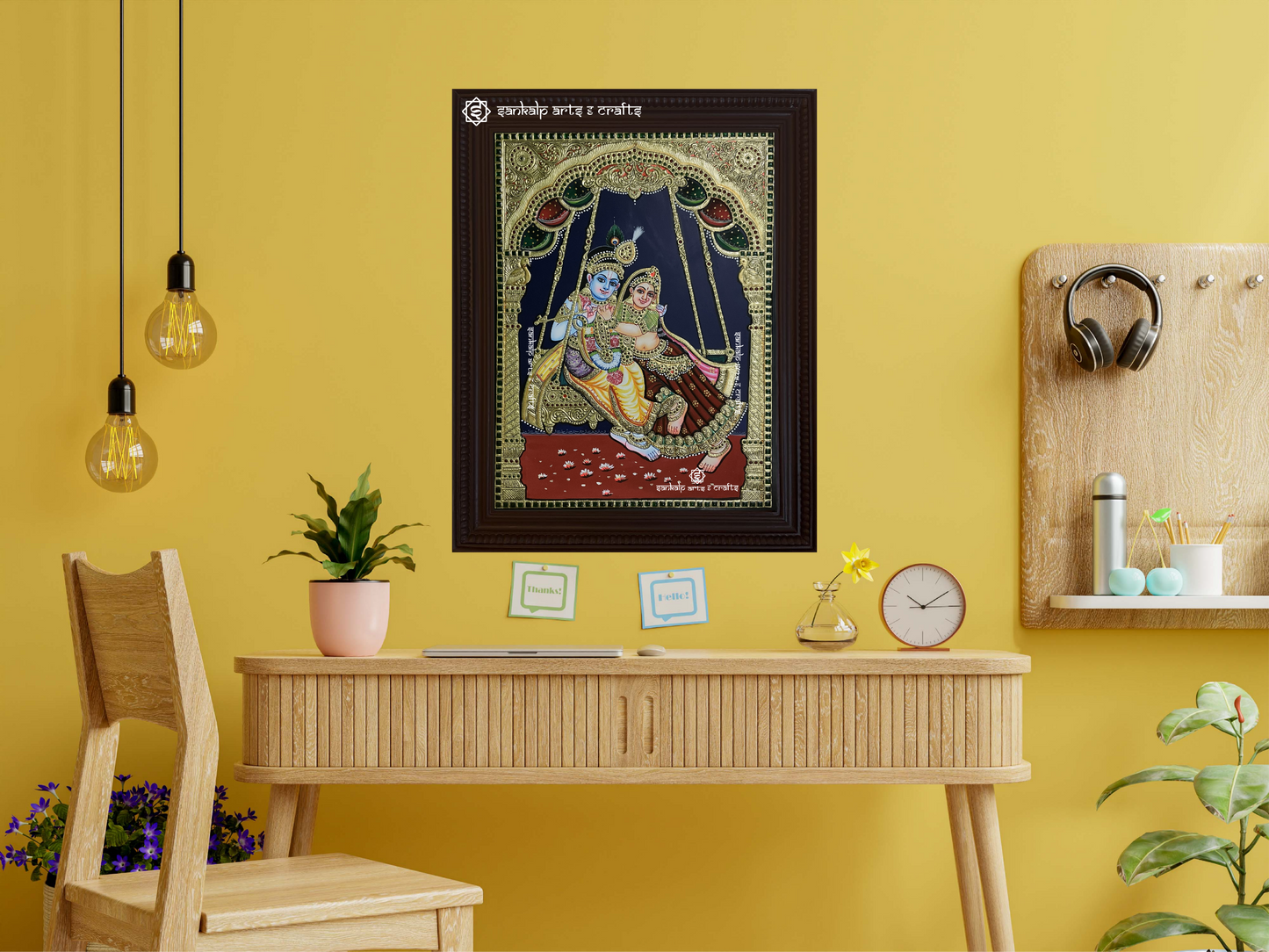 Jhula Radhe Krishna Tanjore Painting