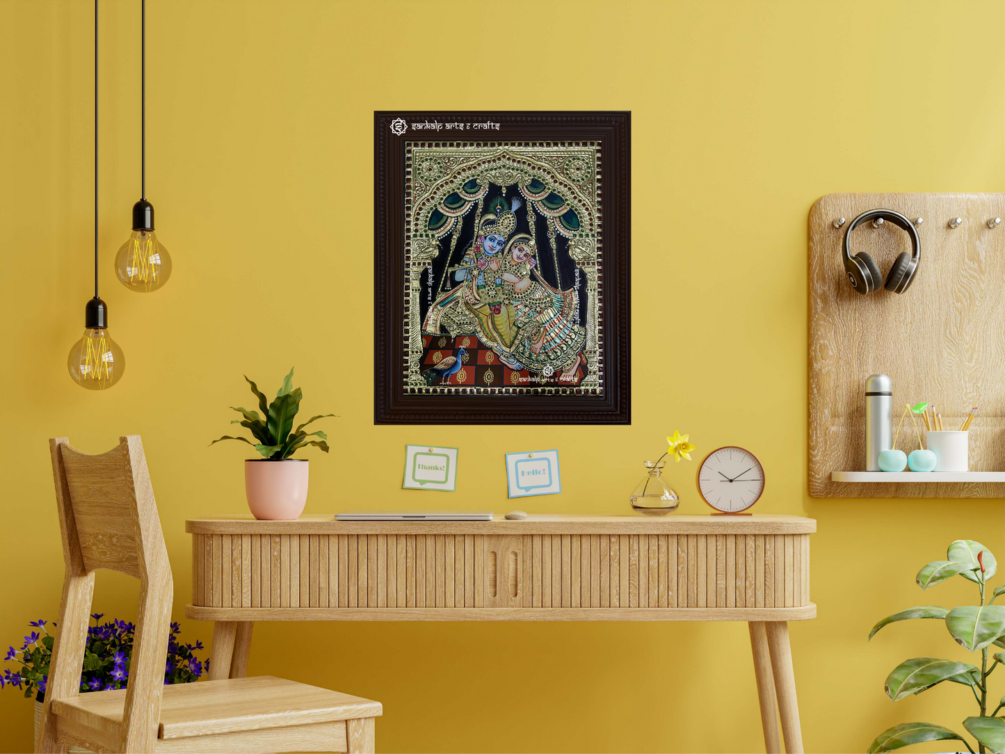 Jhula Radhe Krishna Tanjore Painting