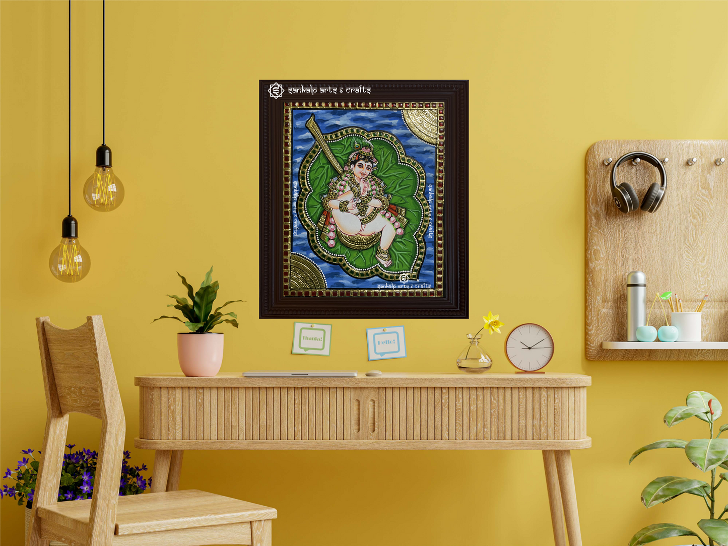 Leaf Krishna Tanjore Painting