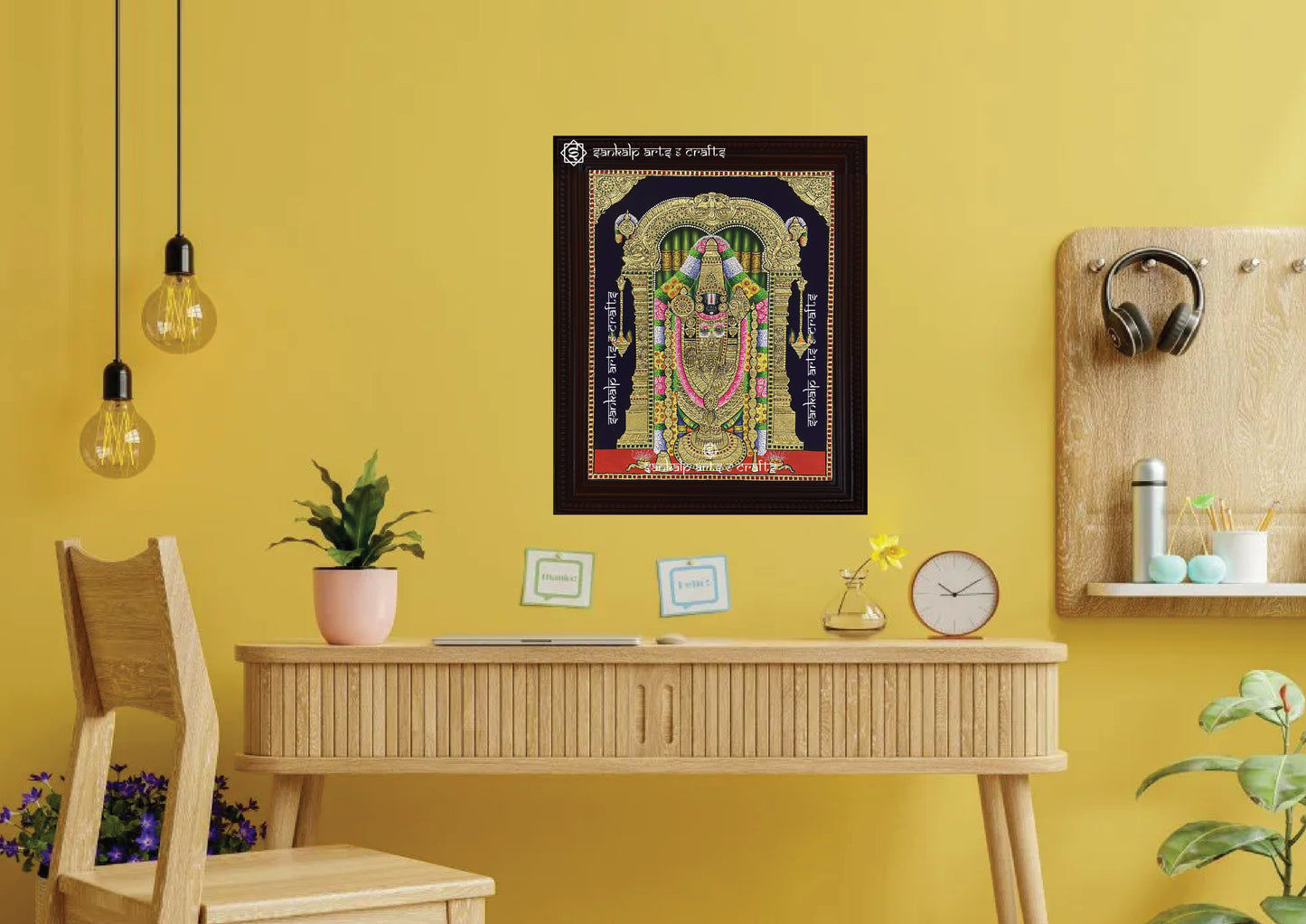 Elevate your decor with this exquisite Balaji Tanjore painting, a timeless masterpiece for walls in Chennai & Bangalore.