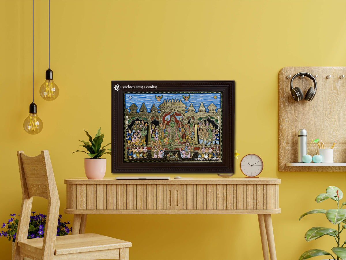 Traditional Ramar Pattabhishekam Tanjore Painting