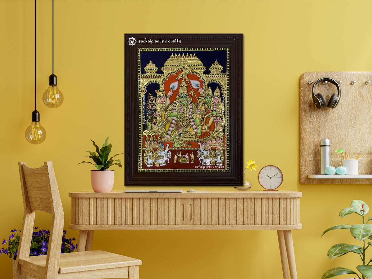 Traditional Ramar Pattabhishekam Tanjore Painting
