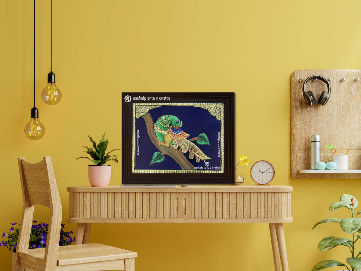 Parrot Tanjore Painting