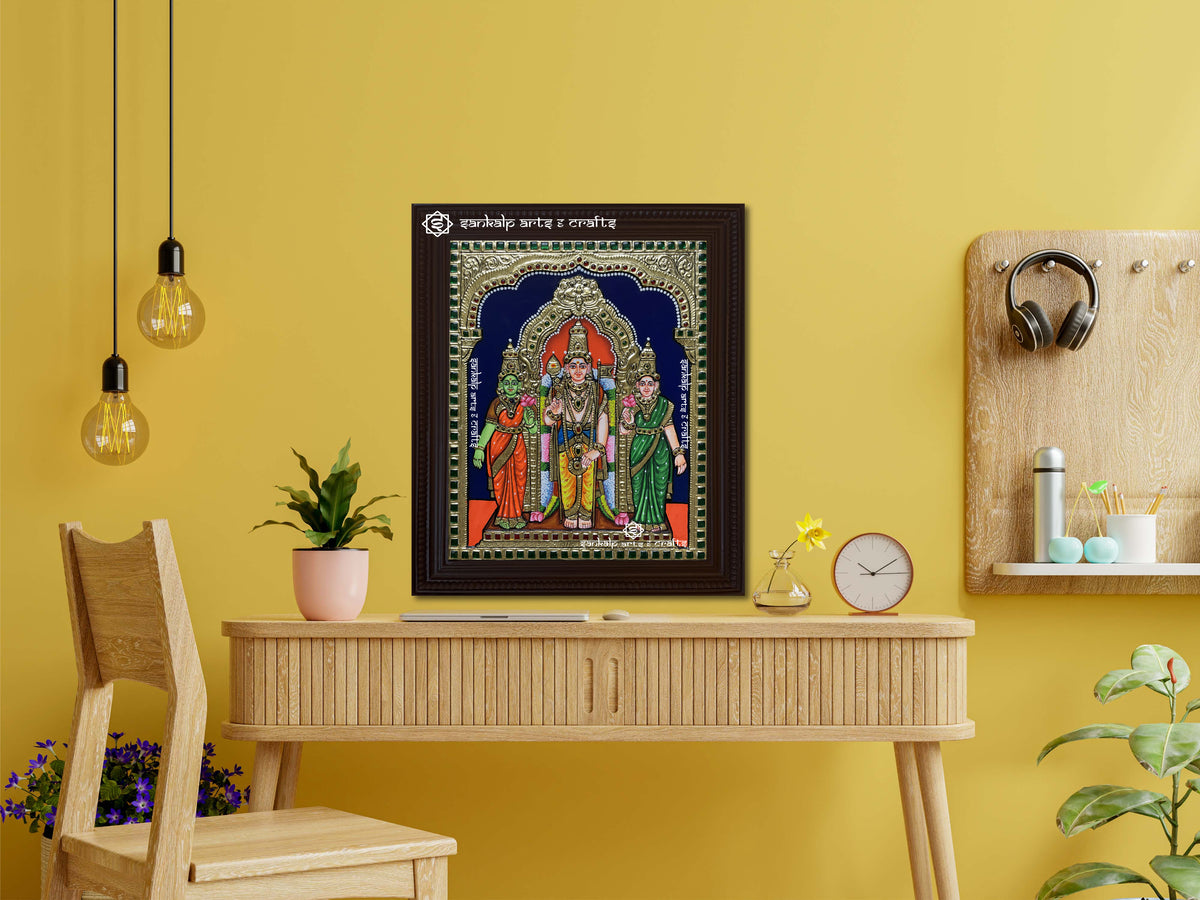 Murugan Valli Deivanai Tanjore Painting