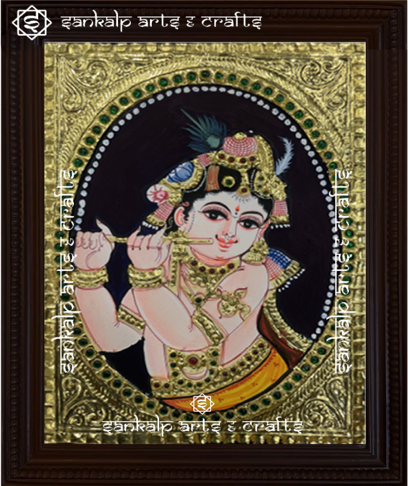 Sangu chakra namam garudar anjaneyar tanjore painting