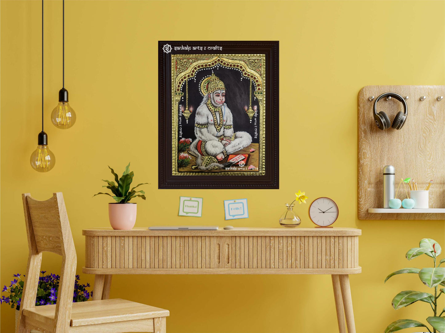 Dhyana Anjaneya Tanjore Painting