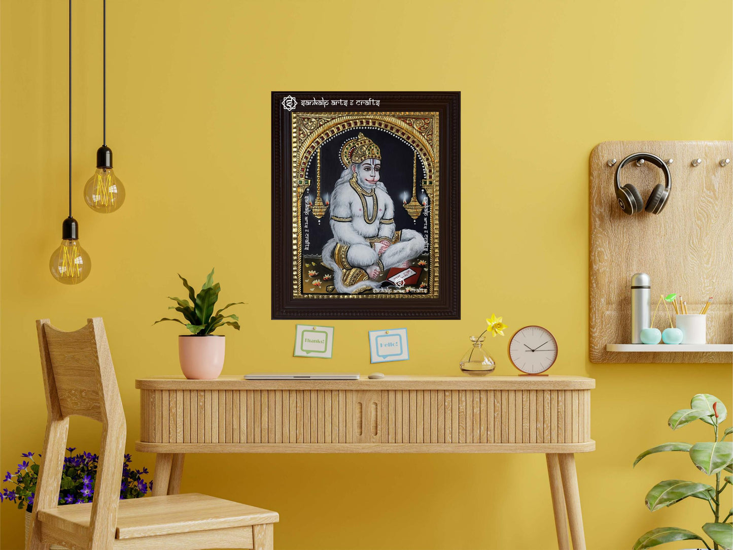 Dhyana Anjaneya Tanjore Painting