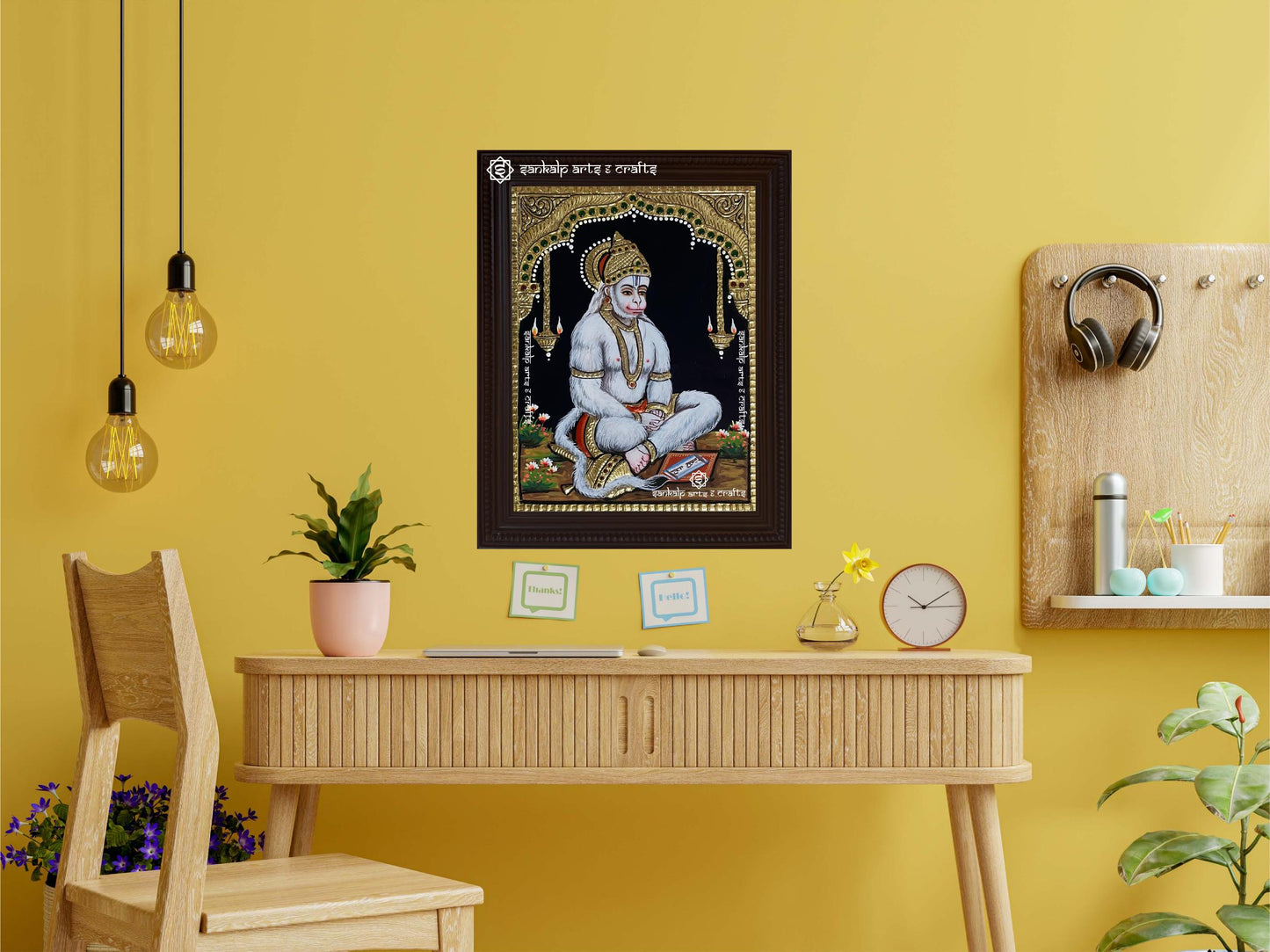 Dhyana Anjaneya Tanjore Painting