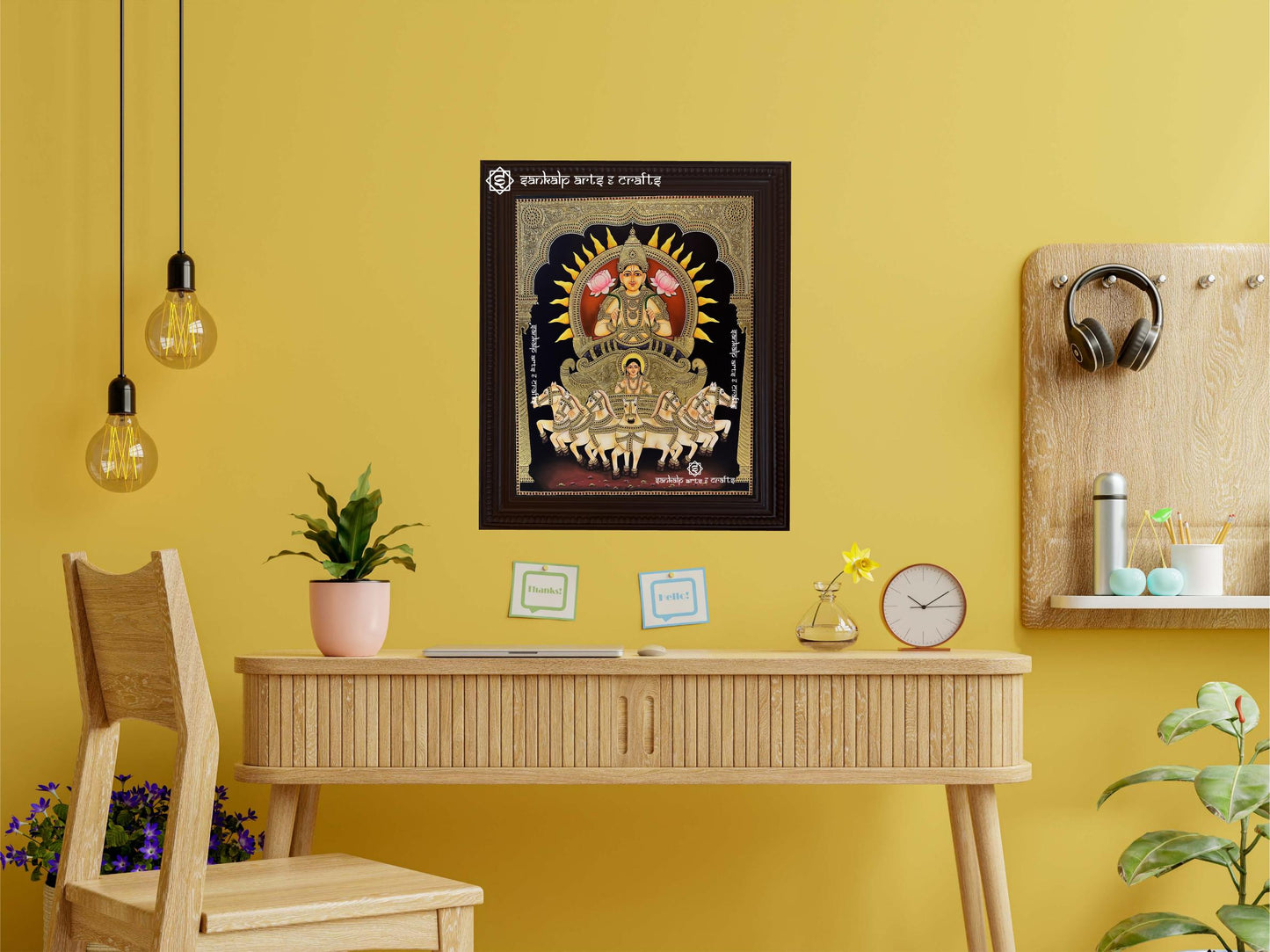 Surya Bhagavan Tanjore Painting