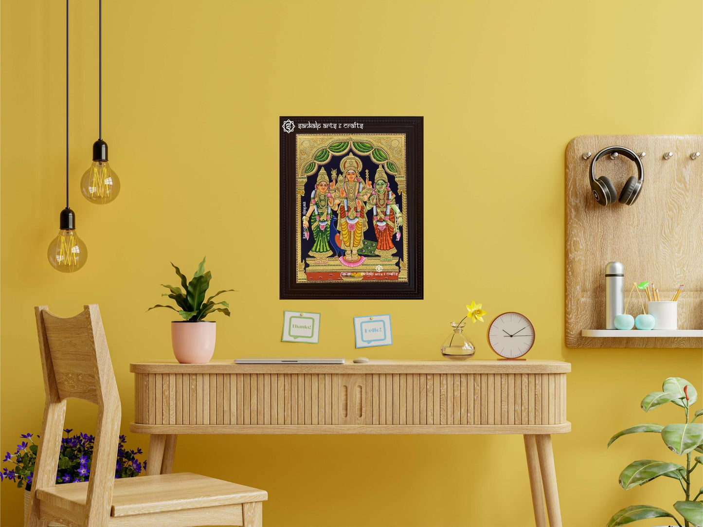 Murugan Valli Deivanai Tanjore Painting