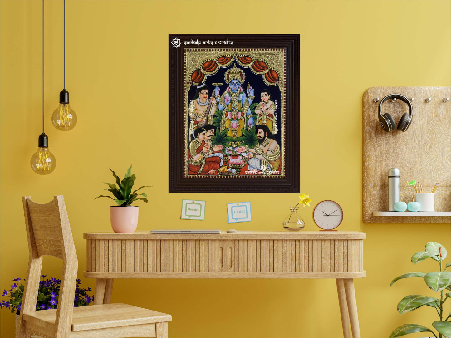 Satyanarayana Swamy Tanjore Painting