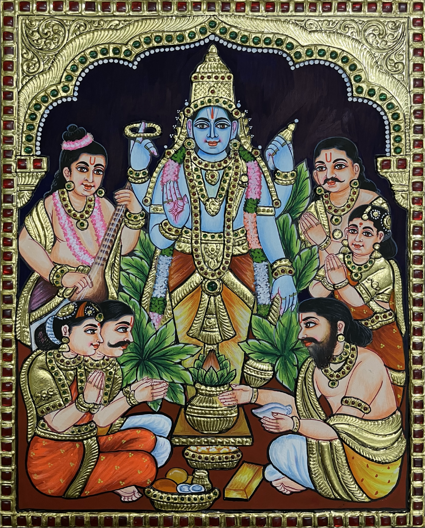 Satyanarayana Swamy Tanjore Painting