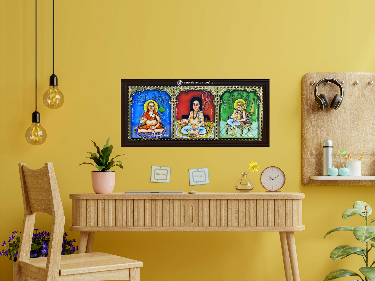 Bhodendra & Sadguru Swamigal, Sridhara Venkatesa Ayyaval Tanjore Painting