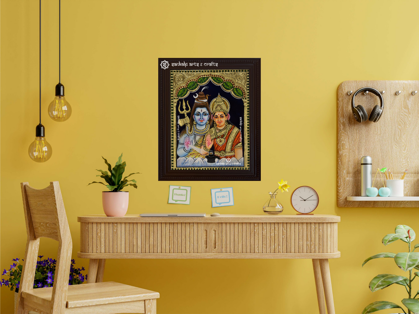 Shivan Parvathi Tanjore Painting