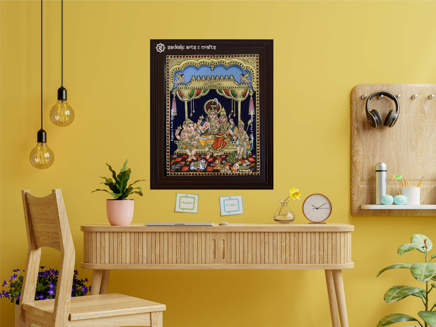 Shivan Family Tanjore Painting