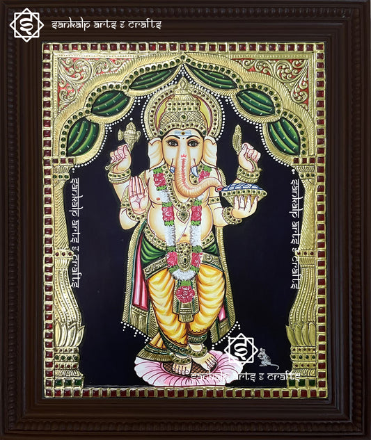 Standing Ganesha Tanjore Painting