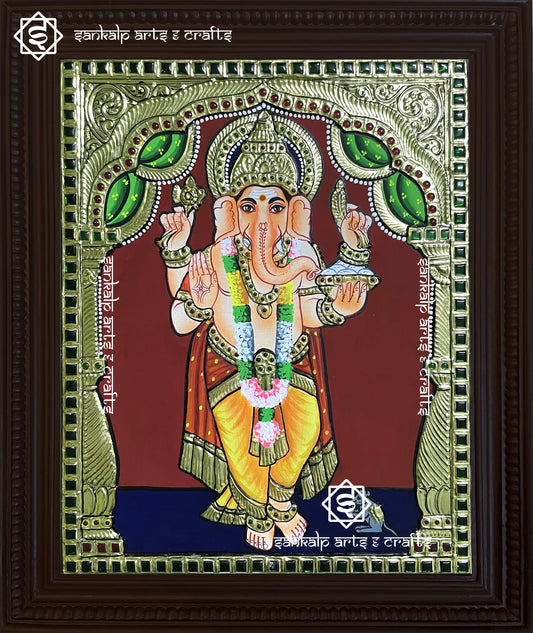 Standing Ganesha Tanjore Painting