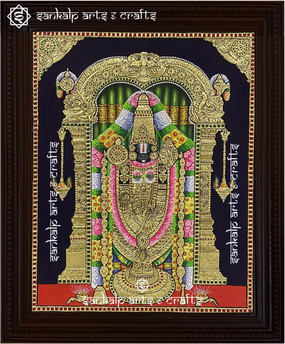 A stunning Balaji Tanjore painting with rich gold foil work, enhancing home decor and spiritual ambiance in Chennai & Bangalore.

