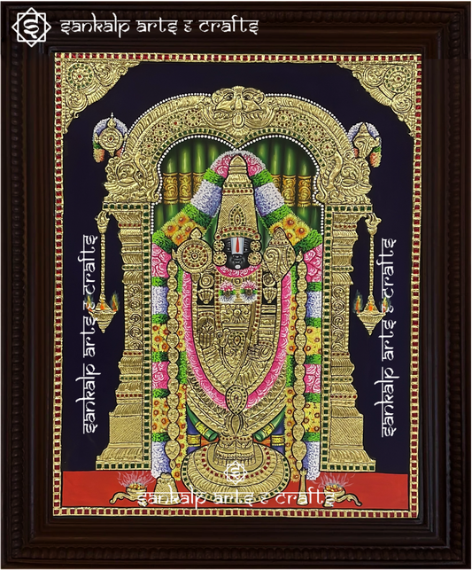 A stunning Balaji Tanjore painting with rich gold foil work, enhancing home decor and spiritual ambiance in Chennai & Bangalore.

