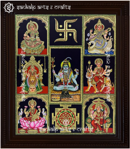 A beautifully handcrafted Tanjore painting, customized for your pooja room decor in Chennai & Bangalore, enhancing spiritual ambiance.

