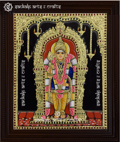 This Palani Murugan Tanjore painting radiates divine energy, ideal for pooja rooms and home decor in Chennai & Bangalore.