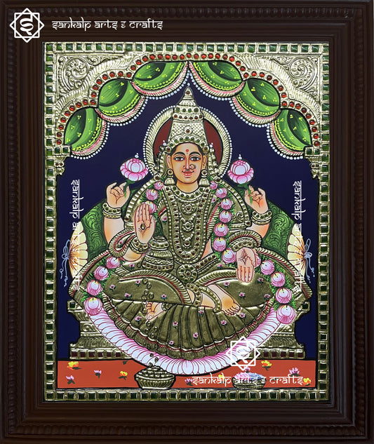 Lakshmi Tanjore Painting - Gold Saree