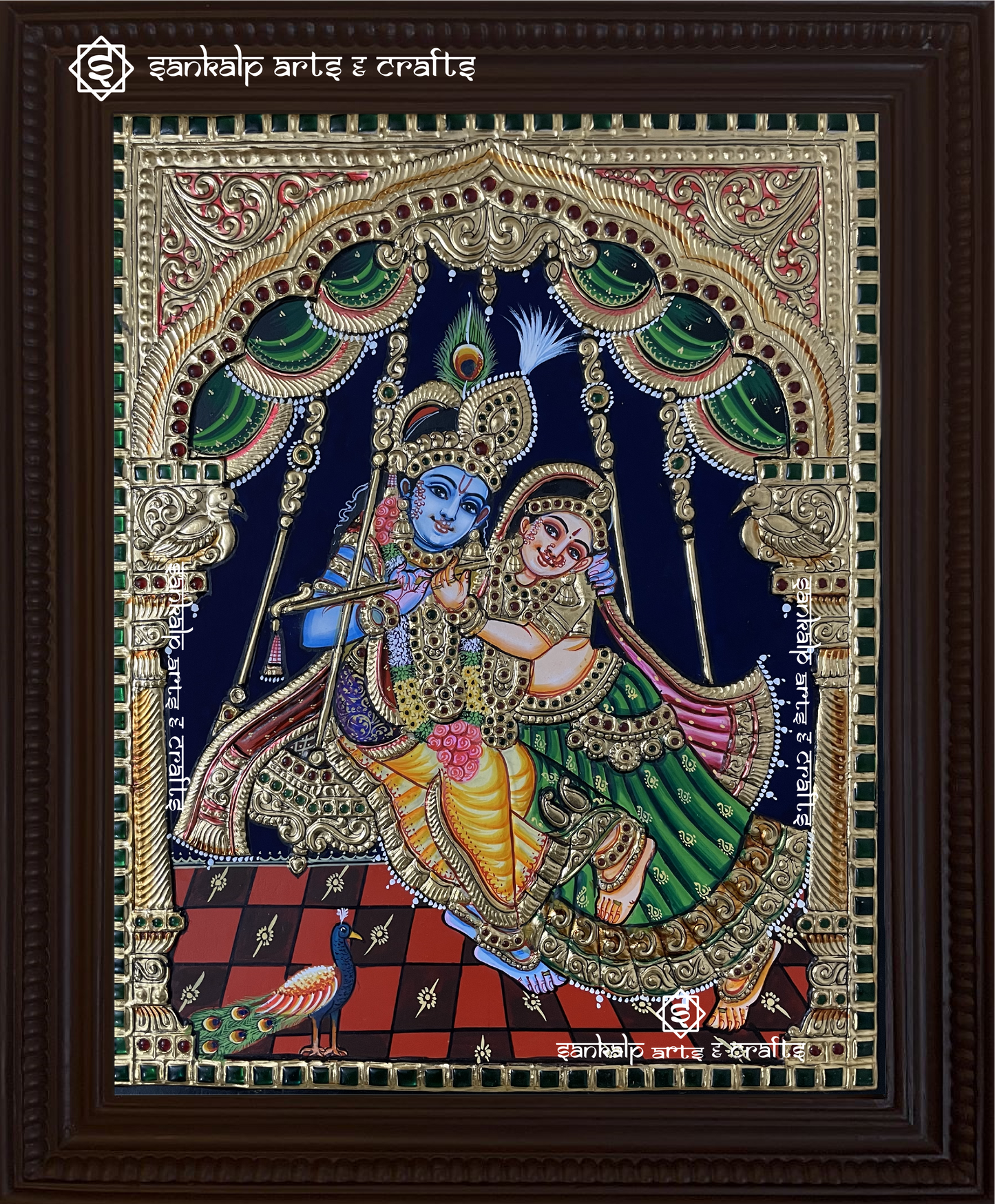 Jhula Radhe Krishna Tanjore Painting