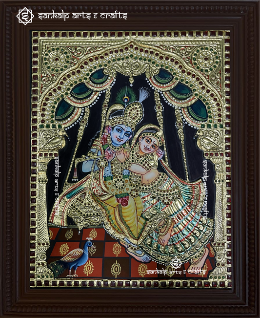 Jhula Radhe Krishna Tanjore Painting