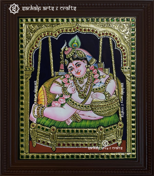 Butter Krishna Tanjore Painting