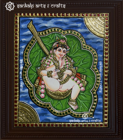 Leaf Krishna Tanjore Painting