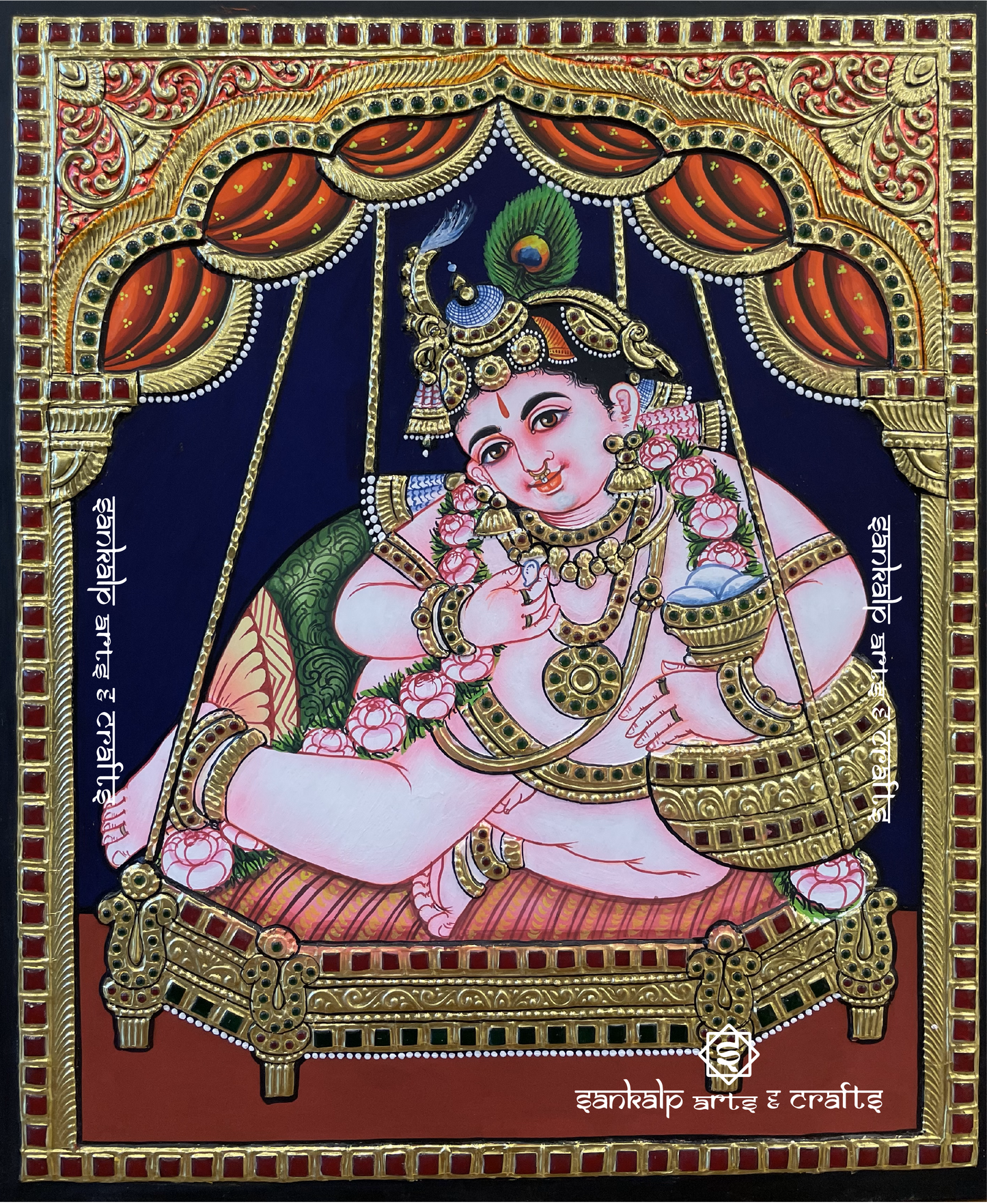 Butter Krishna Tanjore Painting