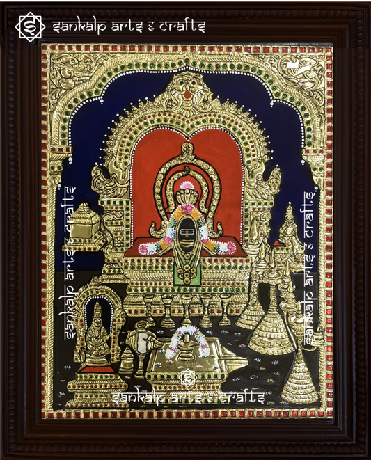 A beautifully handcrafted Manjunatha Tanjore painting, featuring Lord Manjunatha in a divine pose with intricate gold foil detailing and vibrant colors. This stunning artwork is available in Chennai & Bangalore, perfect for spiritual décor and pooja rooms.

