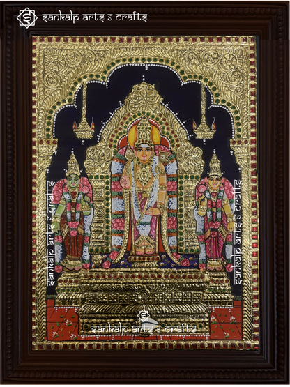 This handcrafted Tanjore painting of Lord Murugan at Pazhamudircholai temple radiates divine blessings, perfect for pooja rooms in Chennai & Bangalore.

