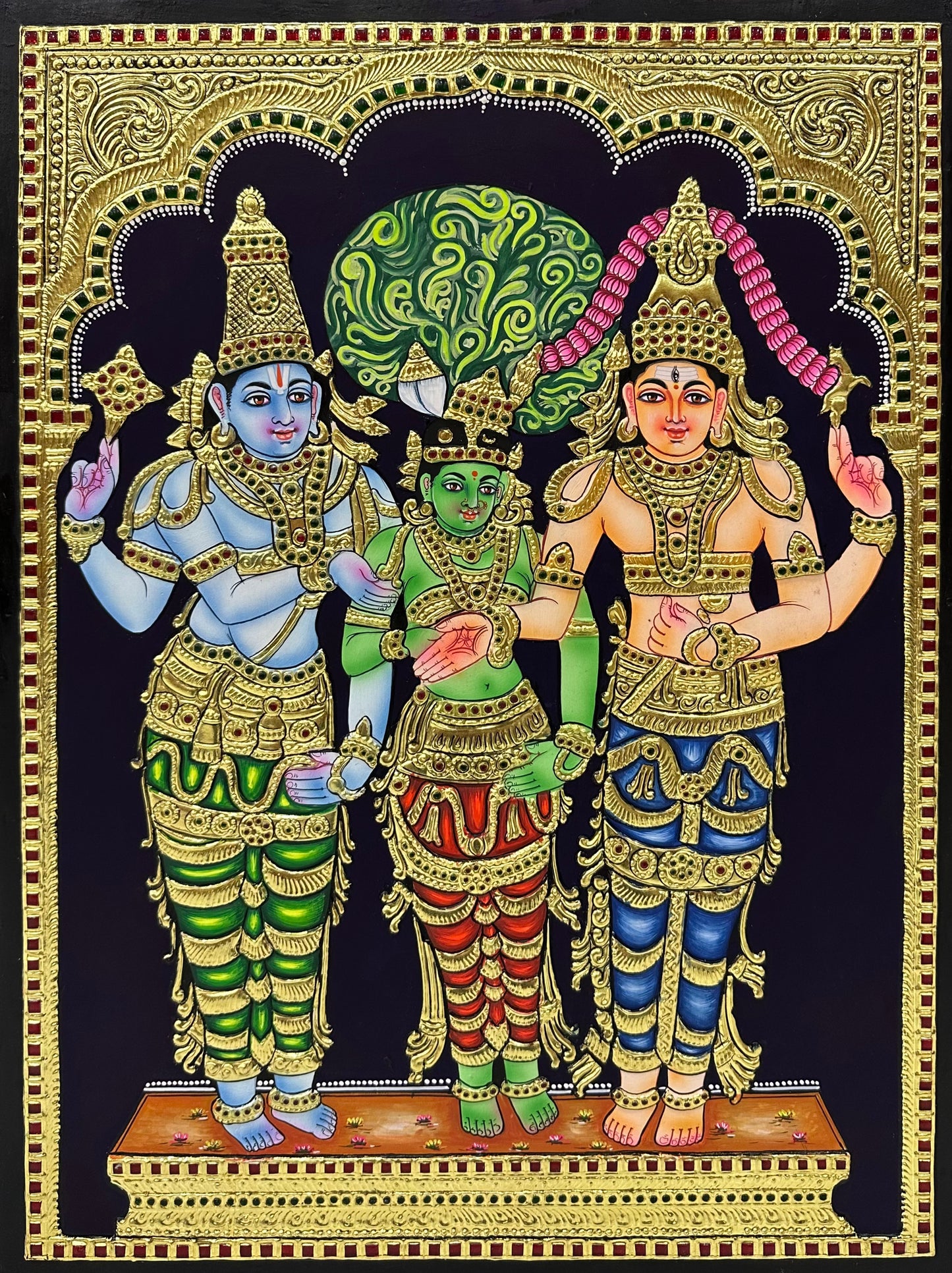 Meenakshi Kalyanam Tanjore Painting