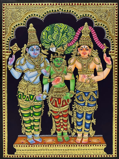 Meenakshi Kalyanam Tanjore Painting