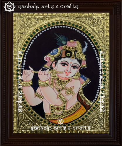 Sangu chakra namam garudar anjaneyar tanjore painting