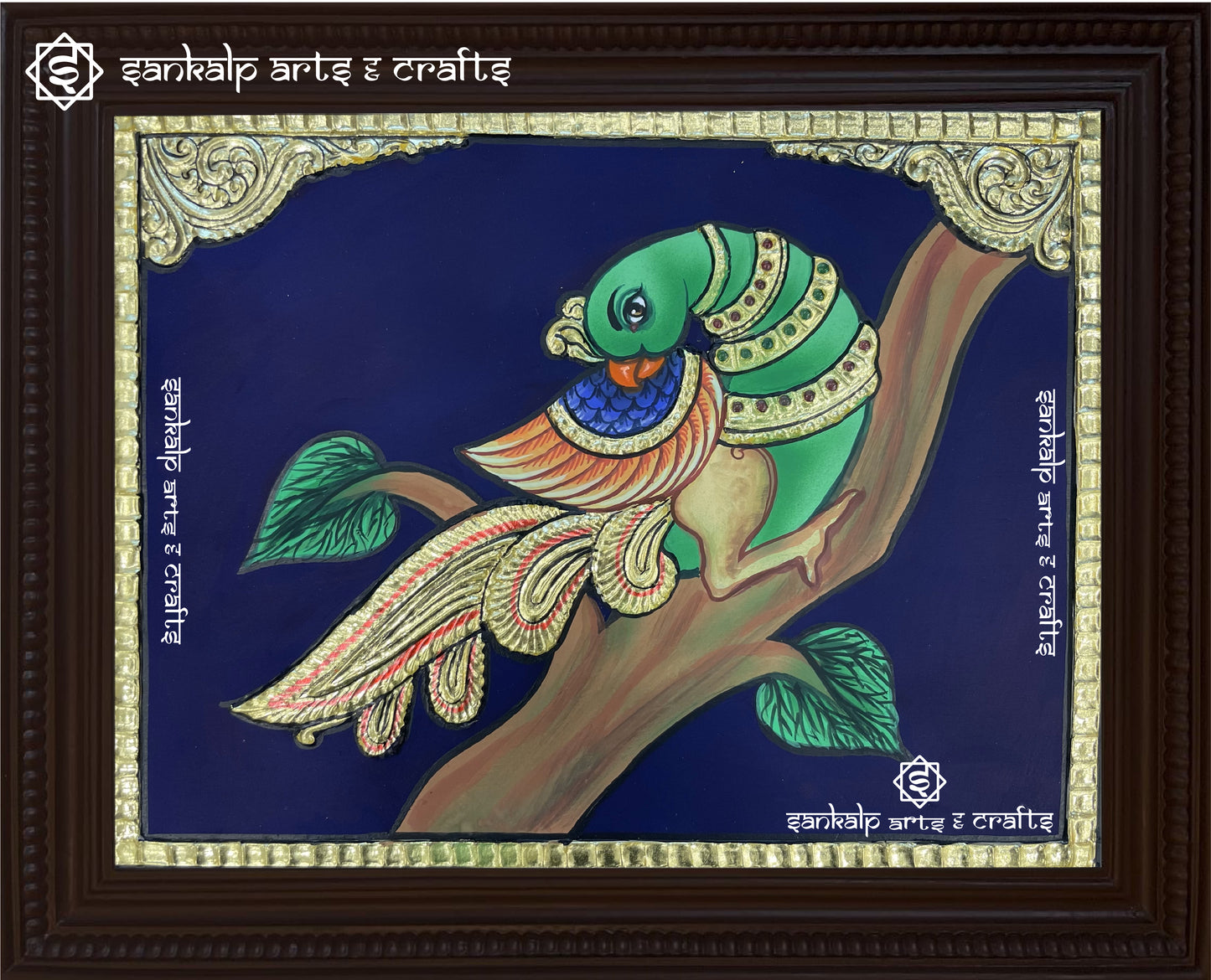 Parrot Tanjore Painting