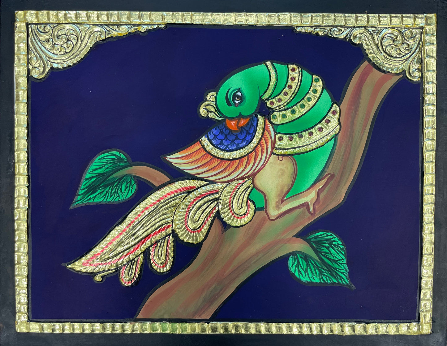 Parrot Tanjore Painting