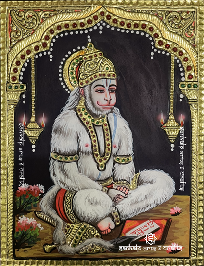 Dhyana Anjaneya Tanjore Painting