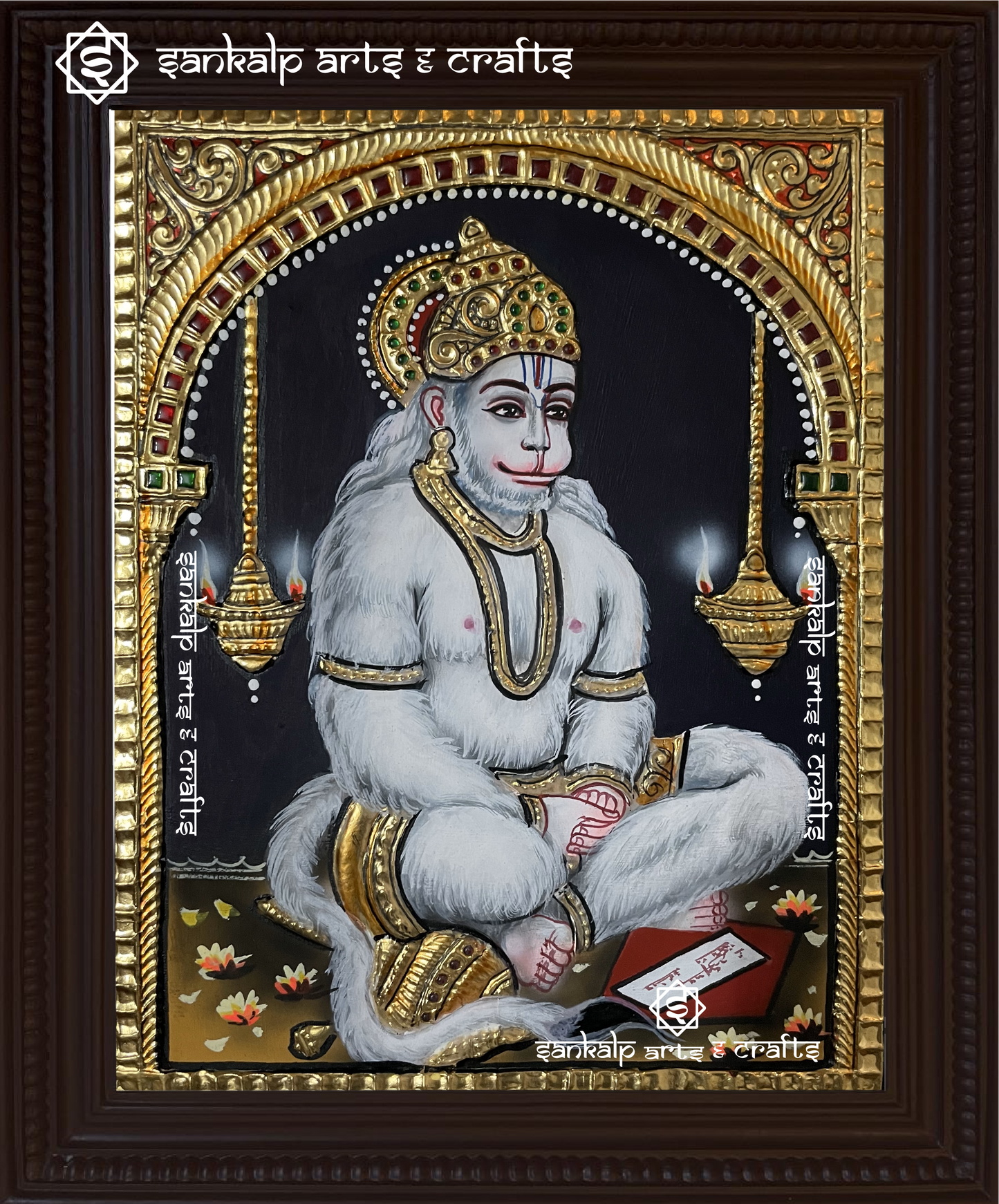 Dhyana Anjaneya Tanjore Painting