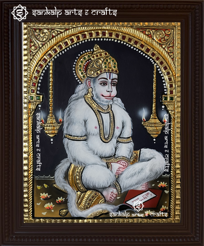 Dhyana Anjaneya Tanjore Painting