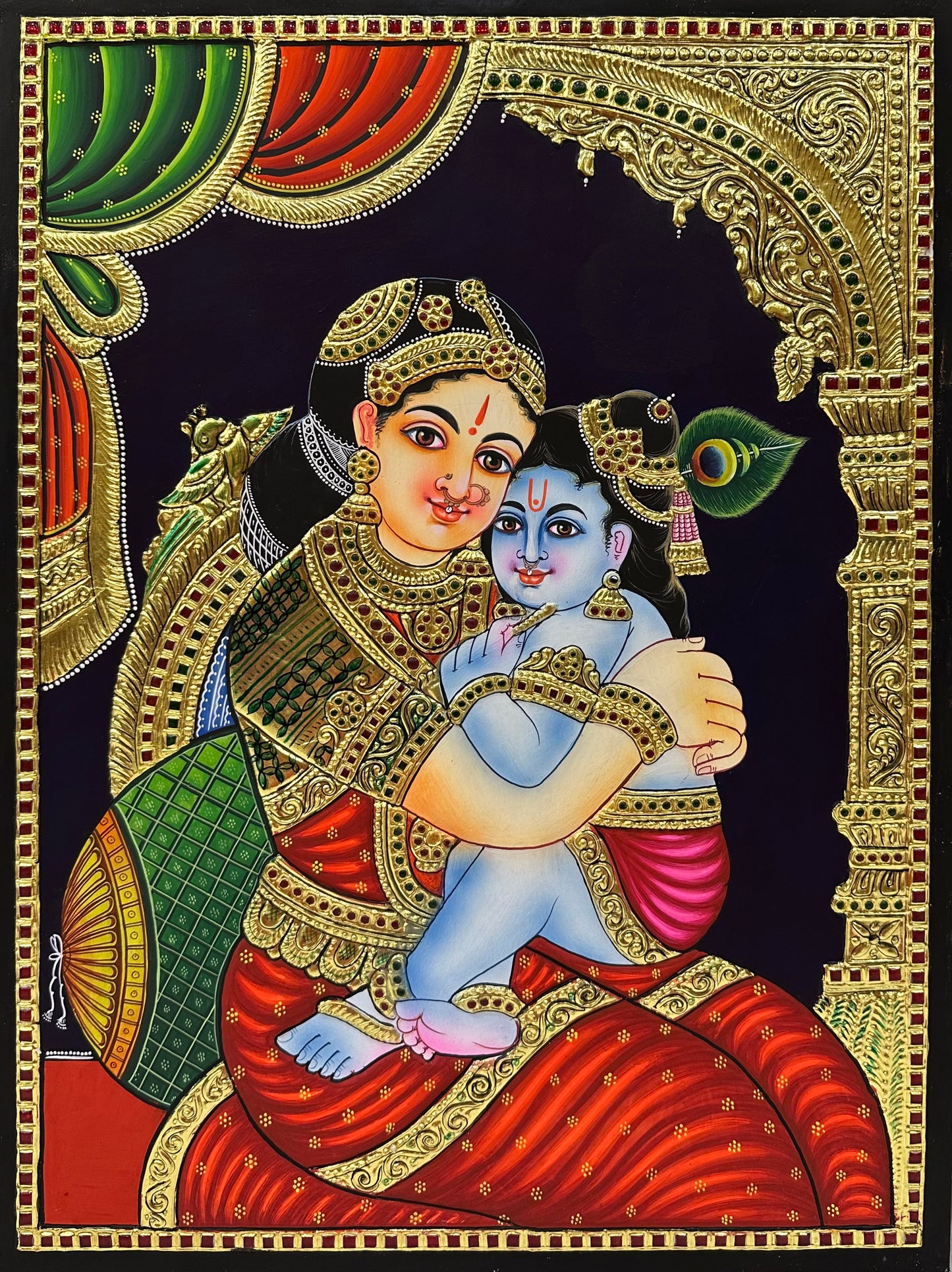 Yashoda Krishna Tanjore Painting