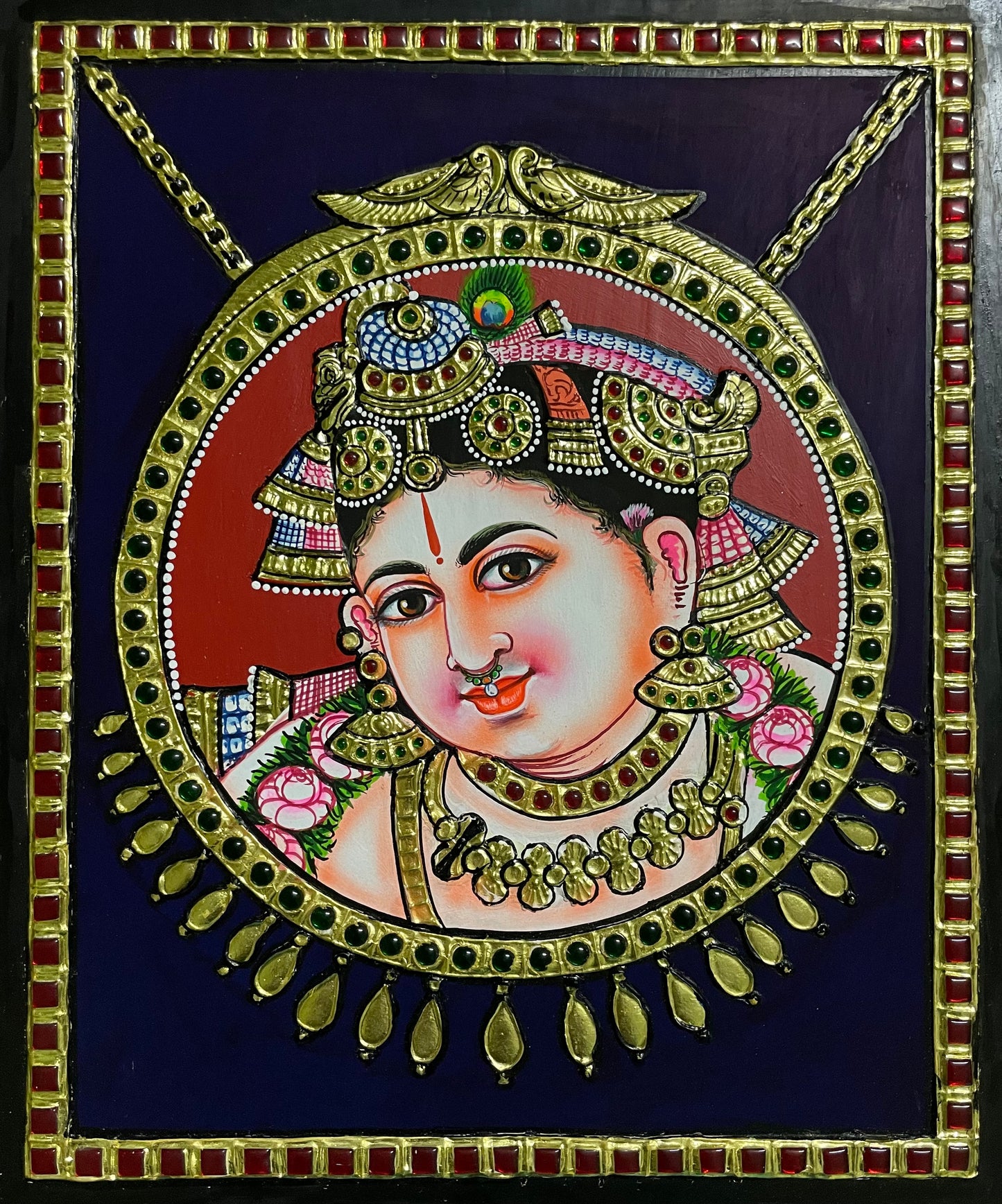 Dollar Krishna Tanjore Painting