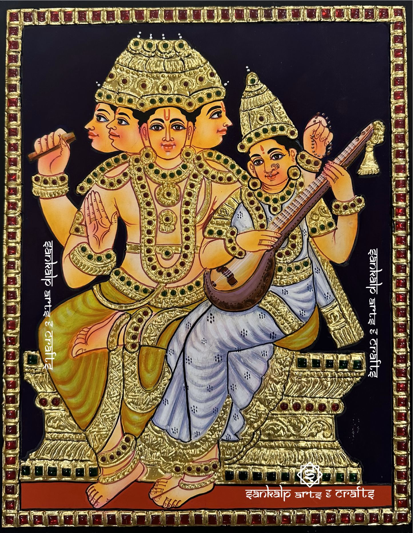 Brahma Saraswathi Tanjore Painting