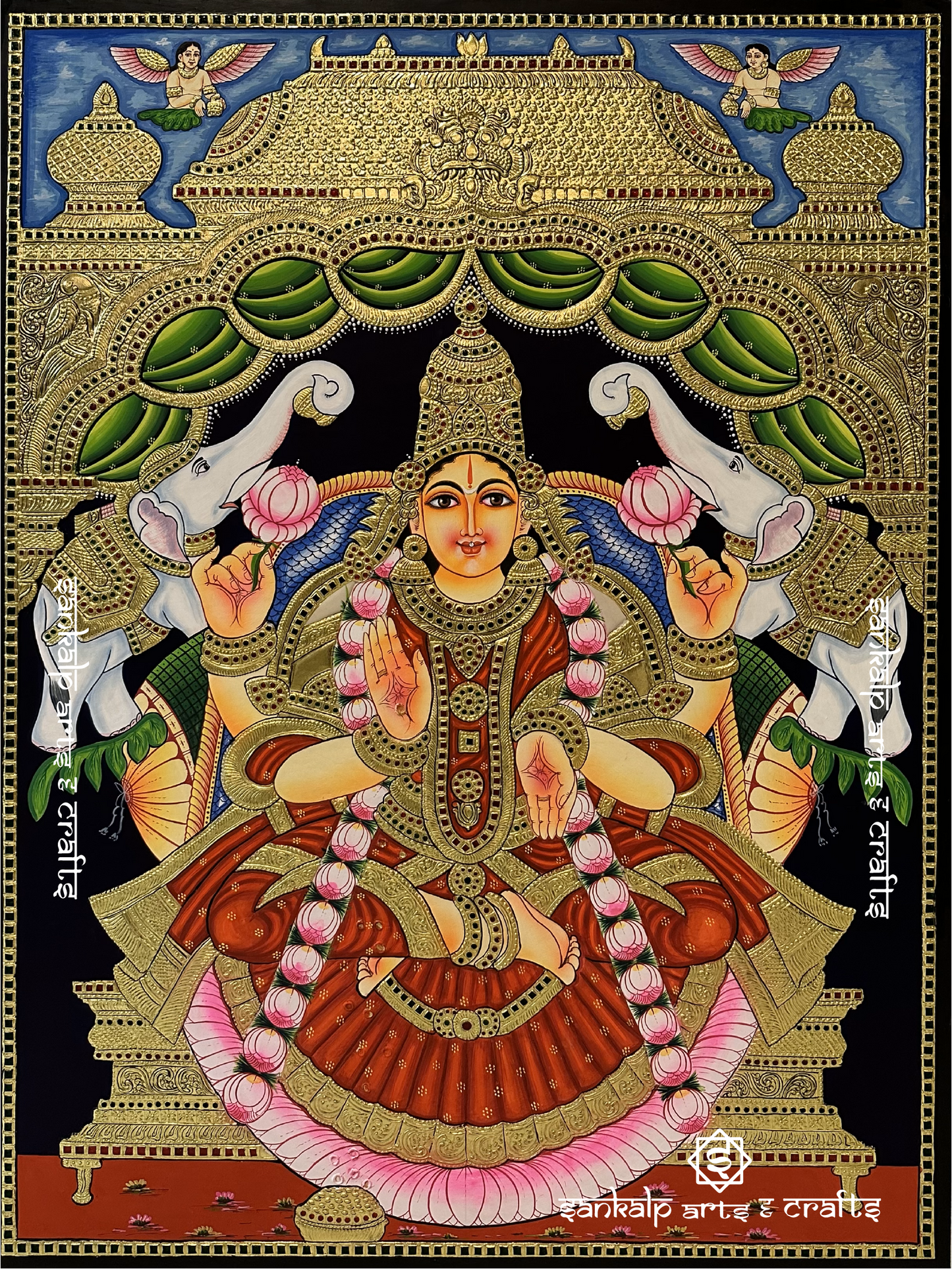Gajalakshmi Tanjore Painting
