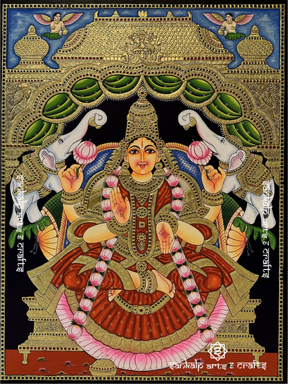Gajalakshmi Tanjore Painting