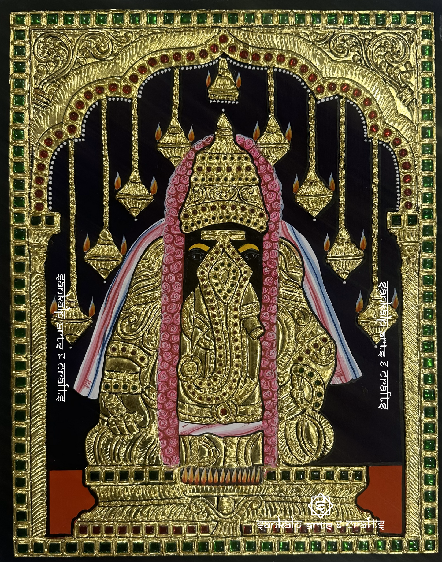 Pillaiyarpatti Vinayagar Tanjore Painting