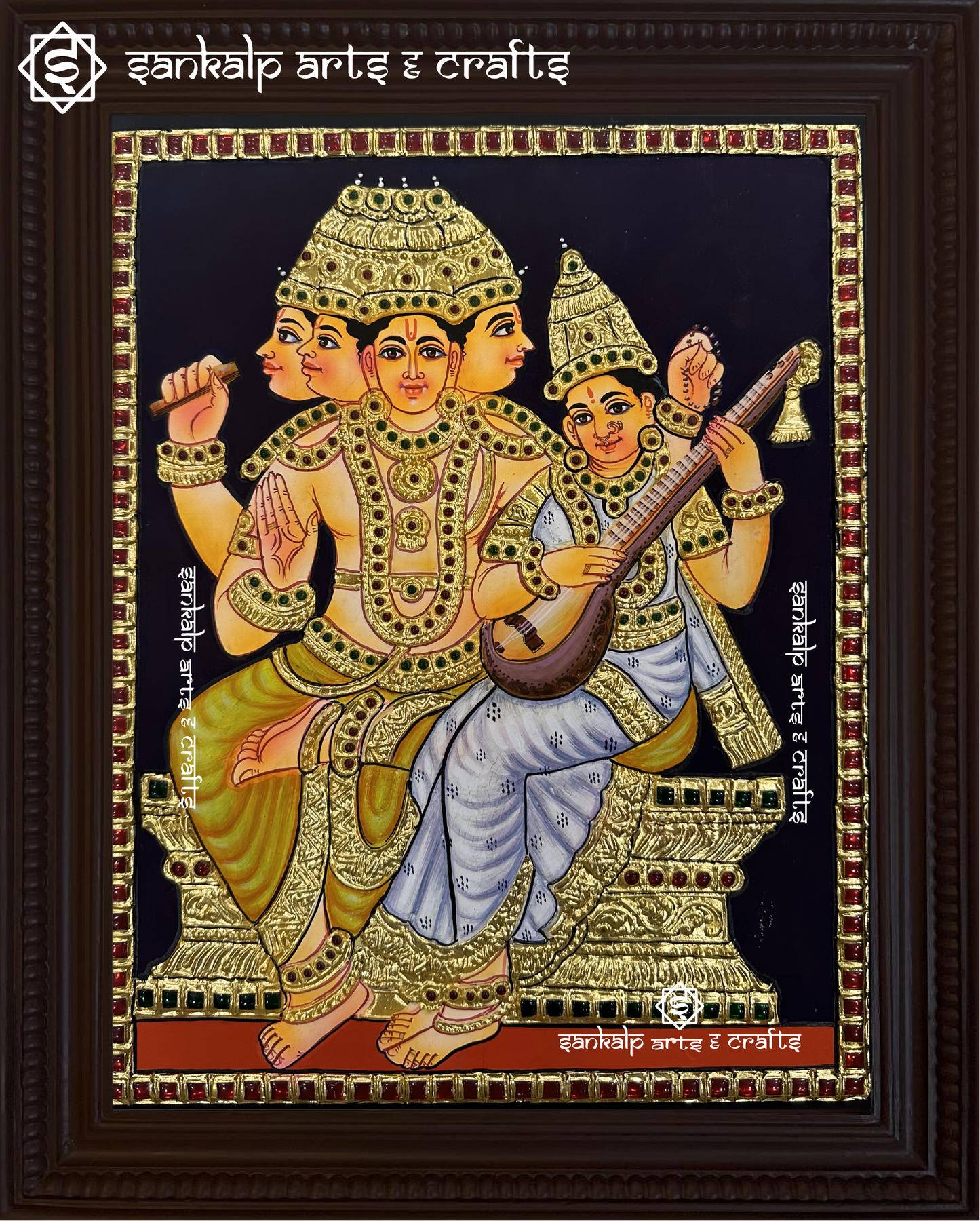Brahma Saraswathi Tanjore Painting
