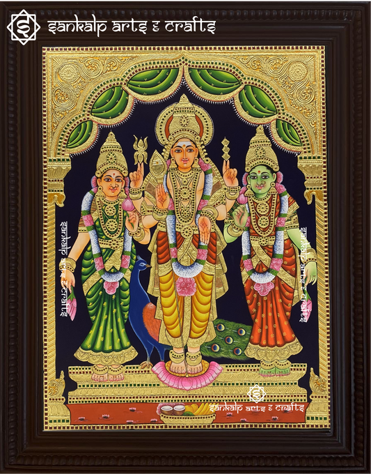 Murugan Valli Deivanai Tanjore Painting