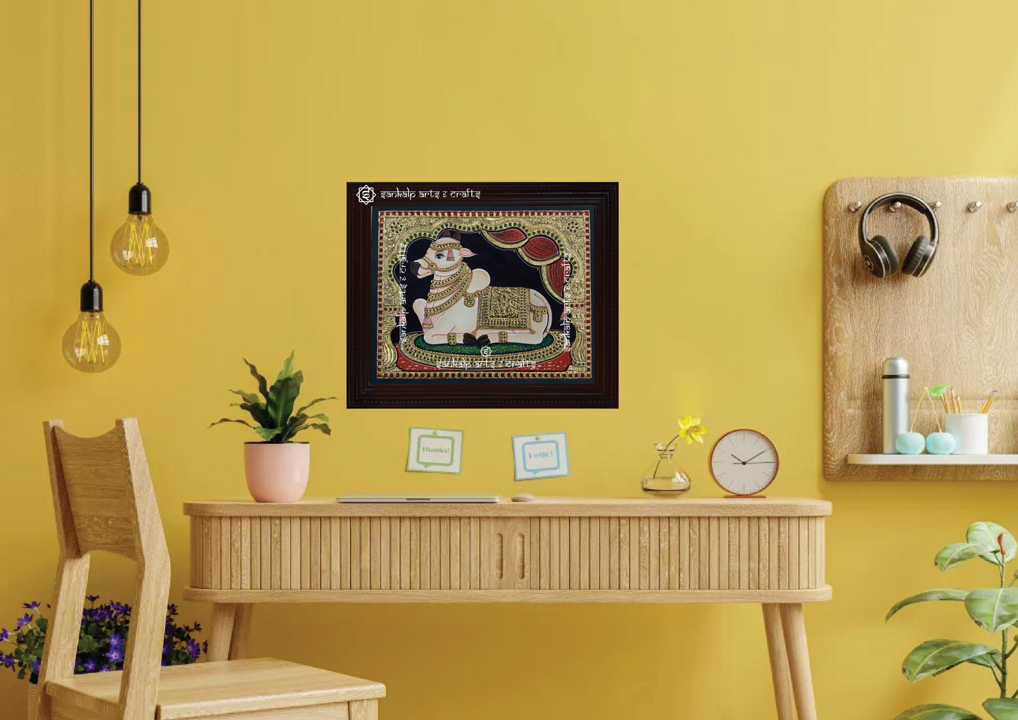 Nandhi tanjore painting